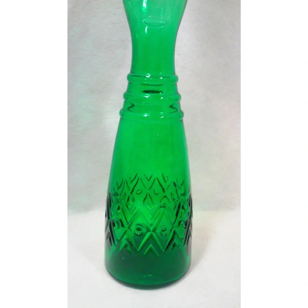 Mid-Century Green Face Decanter Empoli Style Barware
